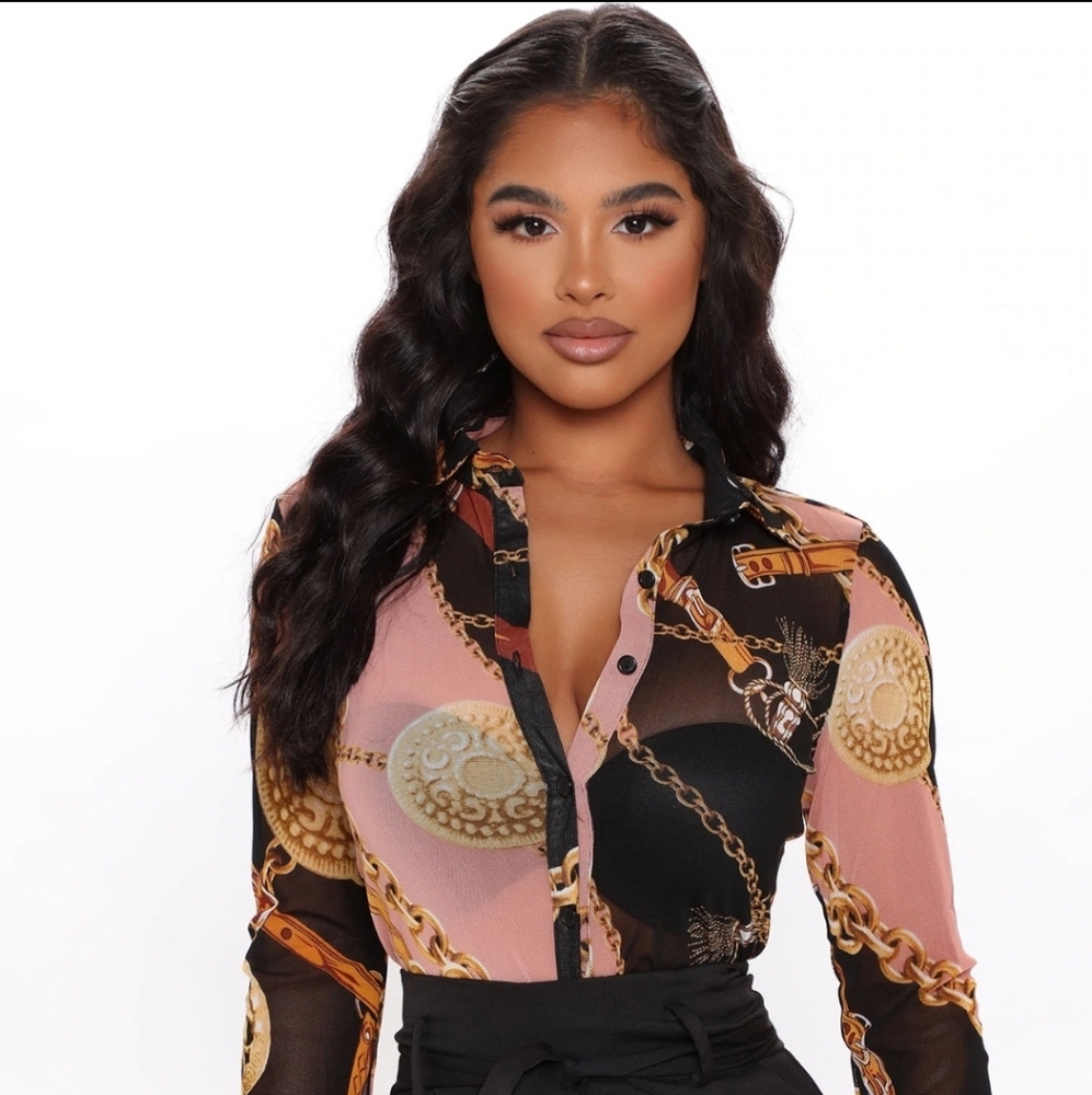 Fashion Nova Take Your Shot Button Down Shirt